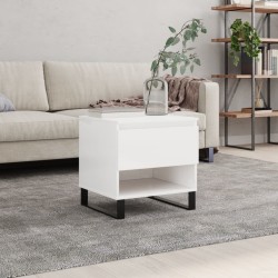 vidaXL Tavolino Bianco Lucido 50x46x50 cm in Legno Multistrato