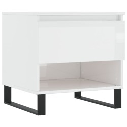 vidaXL Tavolino Bianco Lucido 50x46x50 cm in Legno Multistrato