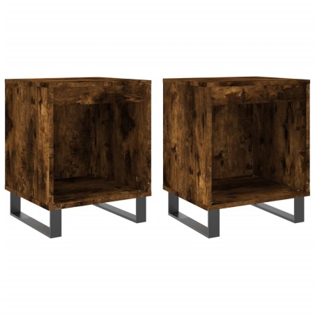 vidaXL Comodini 2pz Rovere Fumo 40x35x50 cm in Legno Multistrato