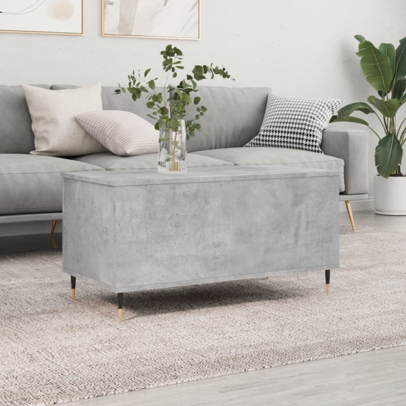 vidaXL Tavolino Salotto Grigio Cemento 90x44,5x45 cm Legno Multistrato