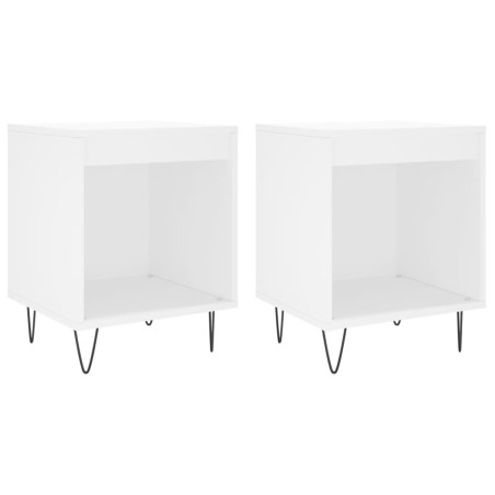 vidaXL Comodini 2pz Bianchi 40x35x50 cm in Legno Multistrato