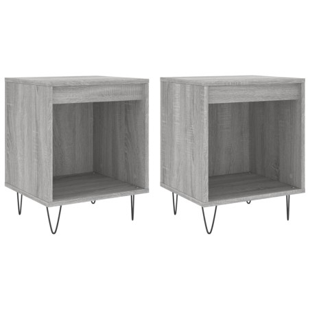 vidaXL Comodini 2pz Grigio Sonoma 40x35x50 cm in Legno Multistrato