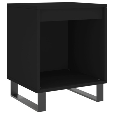 vidaXL Comodino Nero 40x35x50 cm in Legno Multistrato