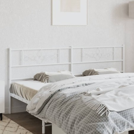 vidaXL Testiera in Metallo Bianco 193 cm