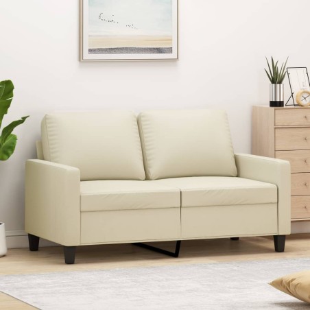 vidaXL Divano a 2 Posti Crema 120 cm in Similpelle
