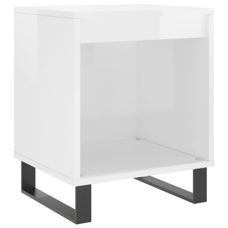 vidaXL Comodino Bianco Lucido 40x35x50 cm in Legno Multistrato