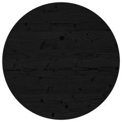 vidaXL Piano Tavolo Rotondo Nero Ø80x3 cm in Legno Massello di Pino