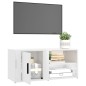 Mobile Porta TV Bianco Lucido 80x31,5x36 cm Legno Multistrato Mobile Porta TV Bianco Lucido 80x31,5x36 cm Legno Multistrato