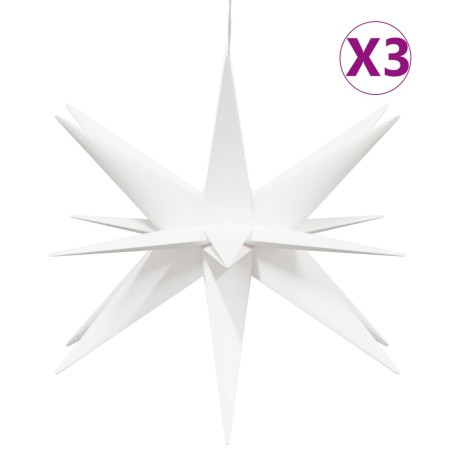 vidaXL Illuminazioni Stella Moravia con LED 3pz Pieghevoli Bianco 57cm