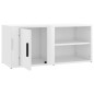 Mobile Porta TV Bianco Lucido 80x31,5x36 cm Legno Multistrato Mobile Porta TV Bianco Lucido 80x31,5x36 cm Legno Multistrato