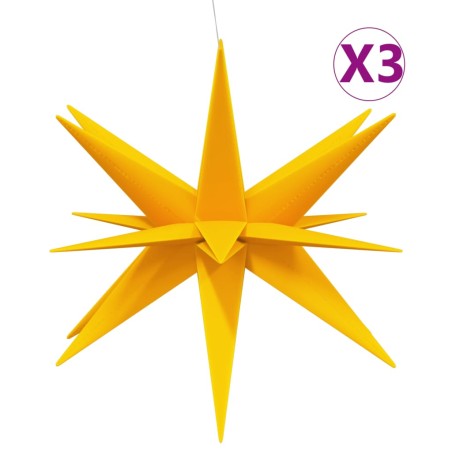 vidaXL Illuminazioni Stella Moravia LED 3pz Pieghevoli Gialle 100cm