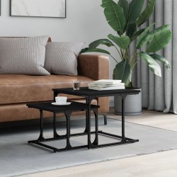 vidaXL Tavolini Impilabili 2 pz Neri in Legno Multistrato