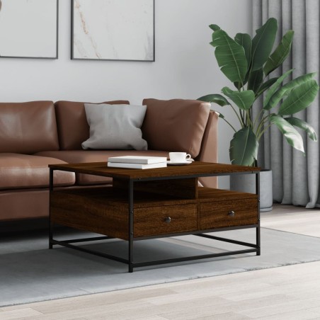 vidaXL Tavolino da Salotto Rovere Marrone 80x80x45cm Legno Multistrato
