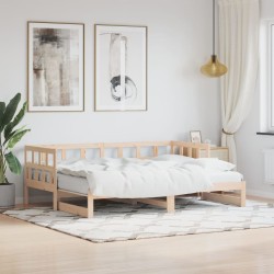 vidaXL Divano Letto con Letto Estraibile 90x200cm Legno Massello Pino