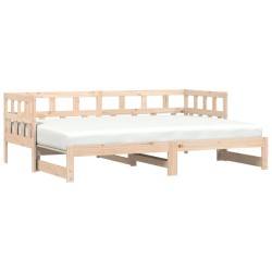 vidaXL Divano Letto con Letto Estraibile 90x200cm Legno Massello Pino