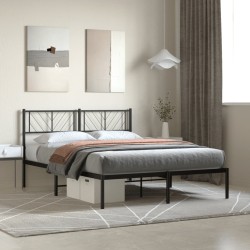vidaXL Giroletto con Testiera in Metallo Nero 120x200 cm