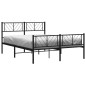 vidaXL Giroletto con Testiera e Pediera Metallo Nero 120x190 cm vidaXL Giroletto con Testiera e Pediera Metallo Nero 120x190 cm