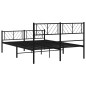 vidaXL Giroletto con Testiera e Pediera Metallo Nero 120x190 cm vidaXL Giroletto con Testiera e Pediera Metallo Nero 120x190 cm