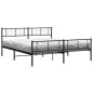 vidaXL Giroletto con Testiera e Pediera Metallo Nero 200x200 cm vidaXL Giroletto con Testiera e Pediera Metallo Nero 200x200 cm