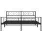 vidaXL Giroletto con Testiera e Pediera Metallo Nero 200x200 cm vidaXL Giroletto con Testiera e Pediera Metallo Nero 200x200 cm