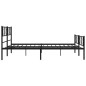 vidaXL Giroletto con Testiera e Pediera Metallo Nero 200x200 cm vidaXL Giroletto con Testiera e Pediera Metallo Nero 200x200 cm