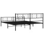 vidaXL Giroletto con Testiera e Pediera Metallo Nero 200x200 cm vidaXL Giroletto con Testiera e Pediera Metallo Nero 200x200 cm
