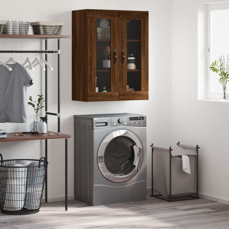 vidaXL Mobile a Parete Rovere Marrone 69,5x34x90 cm Legno Multistrato vidaXL Mobile a Parete Rovere Marrone 69,5x34x90 cm Legno Multistrato