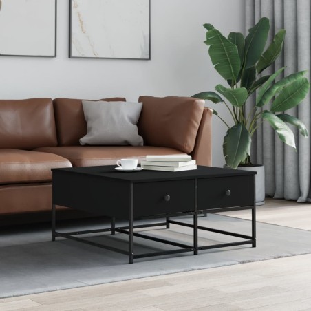 vidaXL Tavolino da Salotto Nero 80x80x40 cm in Legno Multistrato