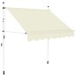 vidaXL Tenda da Sole Retrattile Manuale 150 cm Crema vidaXL Tenda da Sole Retrattile Manuale 150 cm Crema
