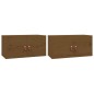 Pensili 2 pz Marrone Miele 60x30x30cm in Legno Massello di Pino Pensili 2 pz Marrone Miele 60x30x30cm in Legno Massello di Pino