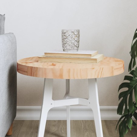 vidaXL Piano Tavolo Rotondo Ø40x3 cm in Legno Massello di Pino