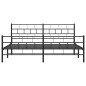vidaXL Giroletto con Testiera e Pediera Metallo Nero 183x213 cm vidaXL Giroletto con Testiera e Pediera Metallo Nero 183x213 cm
