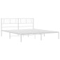vidaXL Giroletto con Testiera Metallo Bianco 183x213 cm vidaXL Giroletto con Testiera Metallo Bianco 183x213 cm