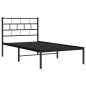 vidaXL Giroletto con Testiera in Metallo Nero 75x190 cm vidaXL Giroletto con Testiera in Metallo Nero 75x190 cm