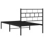vidaXL Giroletto con Testiera in Metallo Nero 75x190 cm vidaXL Giroletto con Testiera in Metallo Nero 75x190 cm