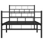 vidaXL Giroletto con Testiera e Pediera Metallo Nero 80x200 cm