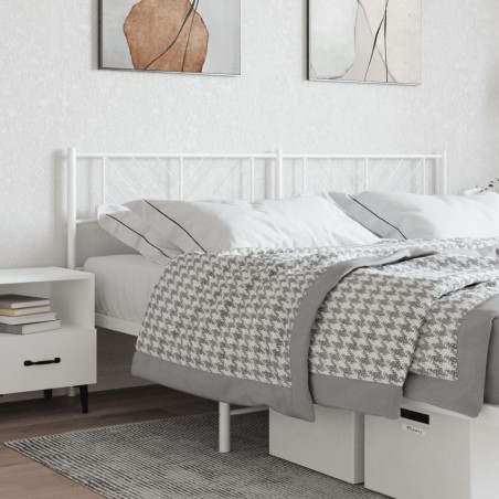 vidaXL Testiera in Metallo Bianco 193 cm