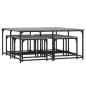 vidaXL Tavolini Salotto Impilabili 5pz Grigio Sonoma Legno Multistrato vidaXL Tavolini Salotto Impilabili 5pz Grigio Sonoma Legno Multistrato