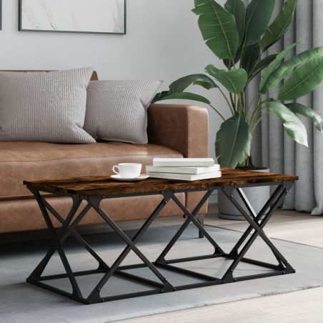 vidaXL Tavolino da Salotto Rovere Fumo 100x49x40 cm Legno Multistrato