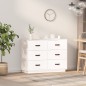 Credenza Bianca 100x40x75 cm in Legno Massello di Pino Credenza Bianca 100x40x75 cm in Legno Massello di Pino