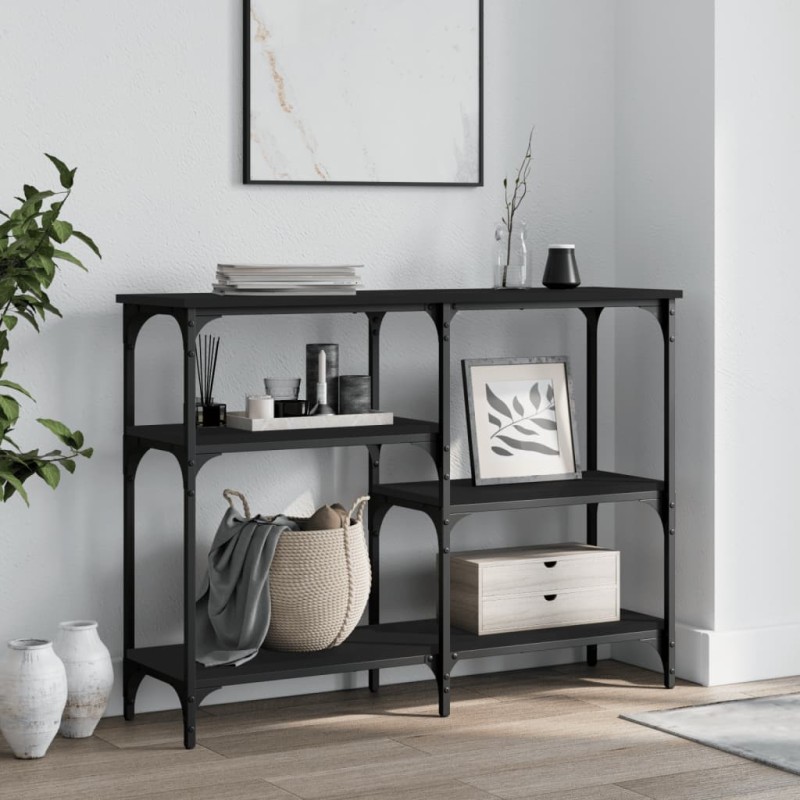 vidaXL Tavolino Consolle Nero 102x29x75 cm in Legno Multistrato vidaXL Tavolino Consolle Nero 102x29x75 cm in Legno Multistrato