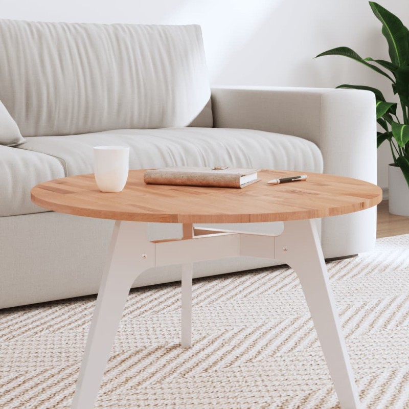 vidaXL Piano per Tavolo Ø70x1,5 cm Rotondo in Legno Massello di Faggio vidaXL Piano per Tavolo Ø70x1,5 cm Rotondo in Legno Massello di Faggio