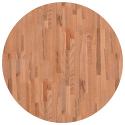 vidaXL Piano per Tavolo Ø90x1,5 cm Rotondo in Legno Massello di Faggio