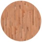 vidaXL Piano per Tavolo Ø90x1,5 cm Rotondo in Legno Massello di Faggio