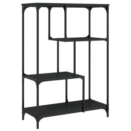 vidaXL Libreria Nera 81x36x115 cm in Legno Multistrato e Acciaio