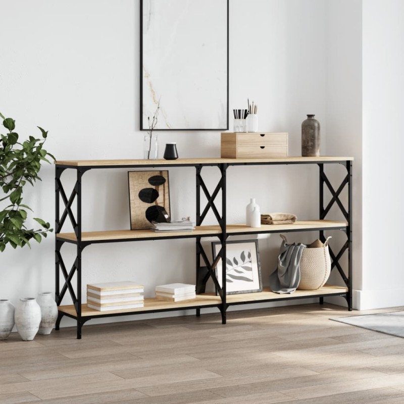 vidaXL Tavolo Consolle Rovere Sonoma 156x28x80,5 cm Legno Multistrato vidaXL Tavolo Consolle Rovere Sonoma 156x28x80,5 cm Legno Multistrato