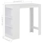 vidaXL Tavolo da Bar con Ripiano Bianco 110x50x103 cm