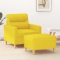 vidaXL Poltrona con Poggiapiedi Giallo Chiaro 60 cm in Tessuto vidaXL Poltrona con Poggiapiedi Giallo Chiaro 60 cm in Tessuto