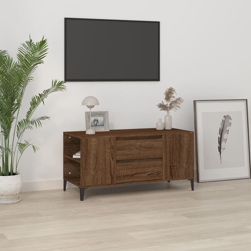 Mobile Porta TV Rovere Marrone 102x44,5x50 cm Legno Multistrato Mobile Porta TV Rovere Marrone 102x44,5x50 cm Legno Multistrato
