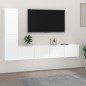Set di Mobili Porta TV 4 pz Bianco Lucido in Legno Multistrato Set di Mobili Porta TV 4 pz Bianco Lucido in Legno Multistrato